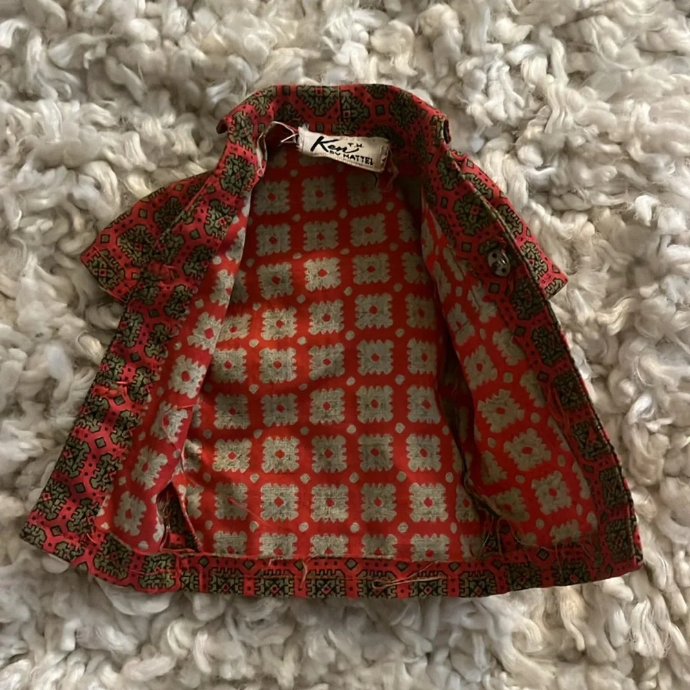 Ken Pak Sport Shirt Only Mattel #790 Red Olive Green No Doll 1962 Vintage